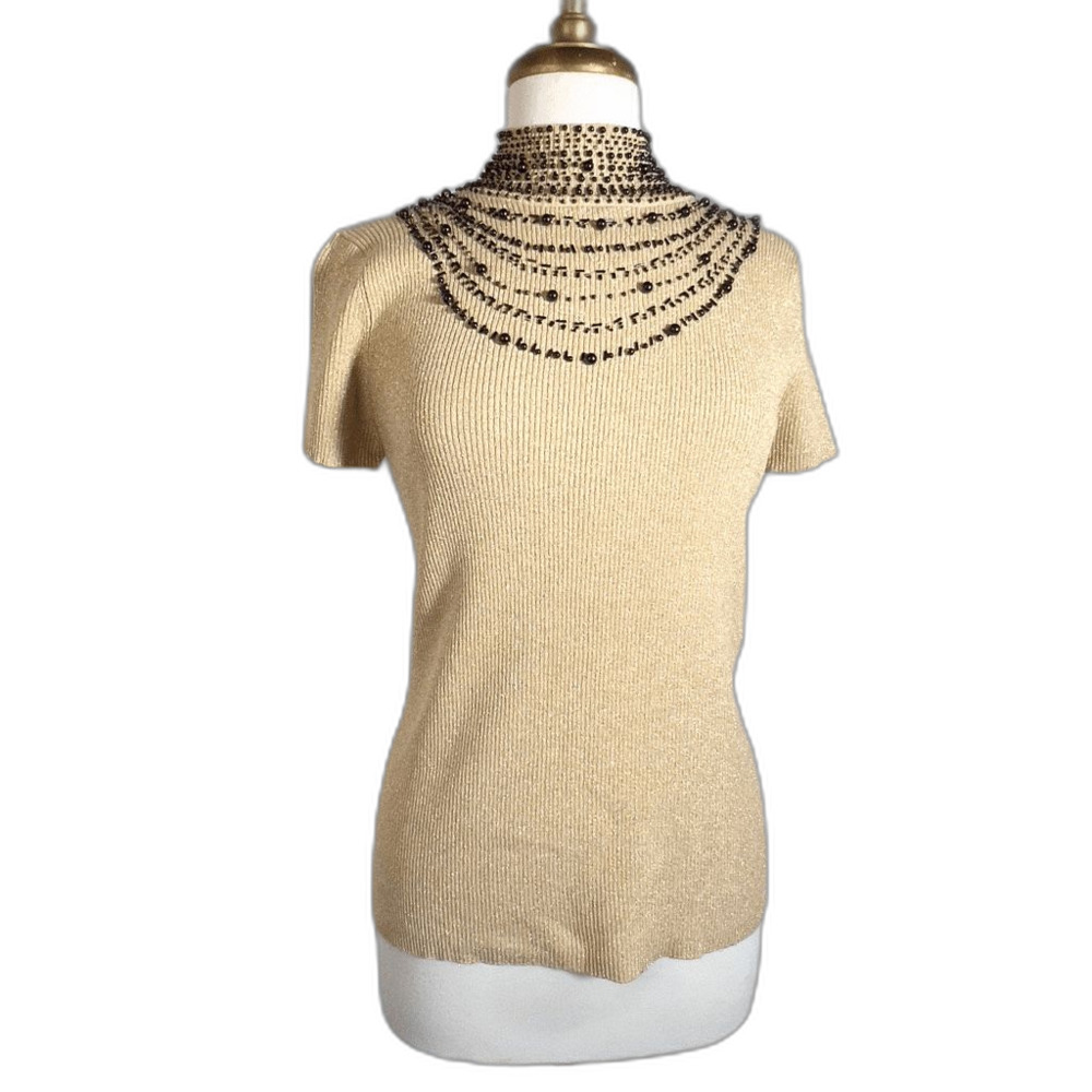Evie Sweater Blouse Size L Y2k Cottagecore Coquette Short Sleeve Top